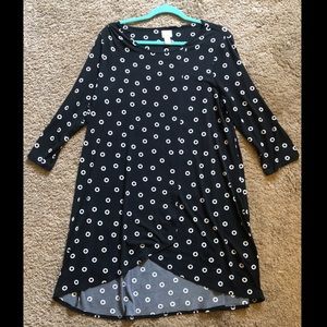 Chico's Shift Dress Black w/ White Circles Size 2 / L / 12